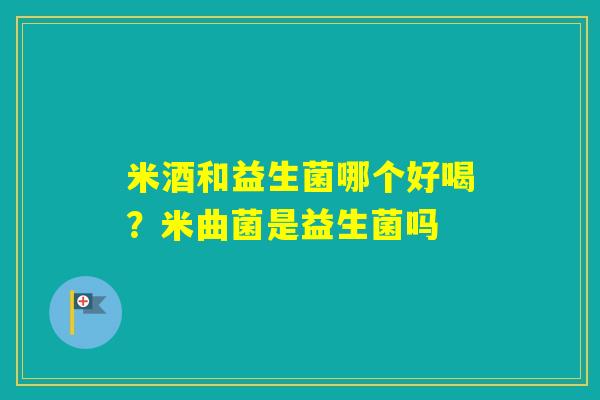 米酒和益生菌哪个好喝？米曲菌是益生菌吗