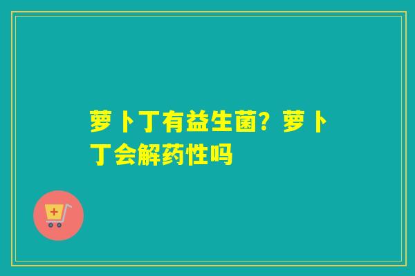 萝卜丁有益生菌？萝卜丁会解吗