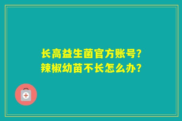 长高益生菌官方账号？辣椒幼苗不长怎么办？