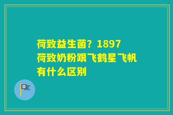 荷致益生菌？1897荷致奶粉跟飞鹤星飞帆有什么区别
