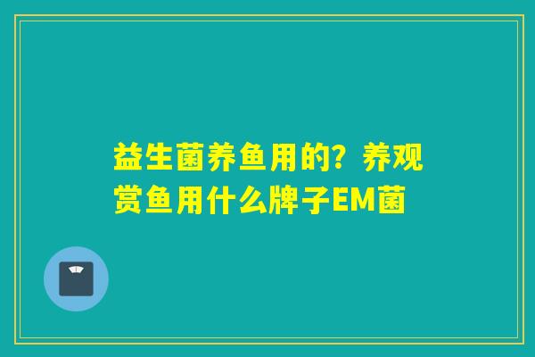 益生菌养鱼用的？养观赏鱼用什么牌子EM菌