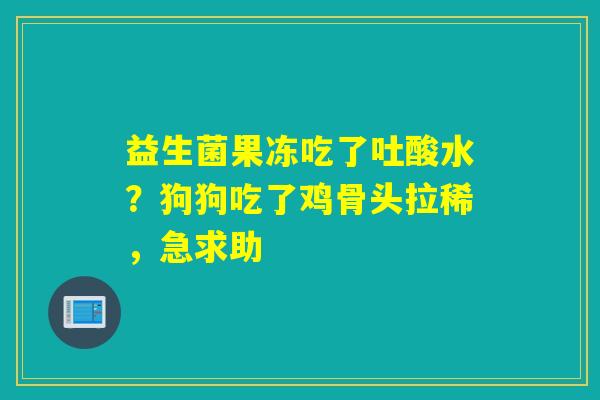 益生菌果冻吃了吐酸水?狗狗吃了鸡骨头拉稀,急求助 益生菌果冻吃了吐酸水?狗狗吃了鸡骨头拉稀,急求助