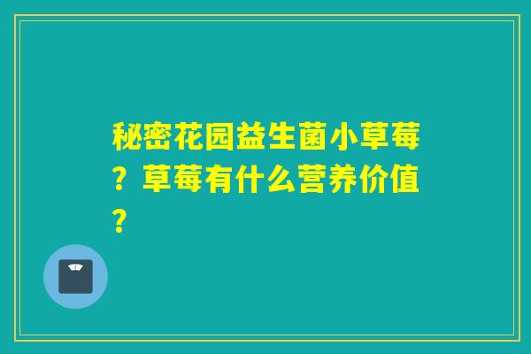 秘密花园益生菌小草莓？草莓有什么营养价值？