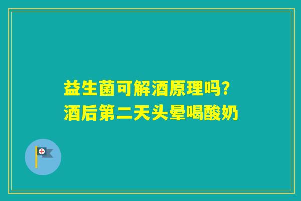 益生菌可解酒原理吗？酒后第二天头晕喝酸奶
