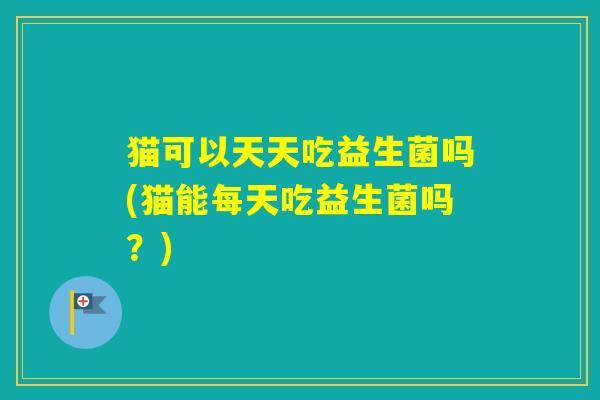 猫可以天天吃益生菌吗(猫能每天吃益生菌吗？)