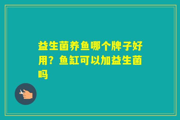 益生菌养鱼哪个牌子好用？鱼缸可以加益生菌吗