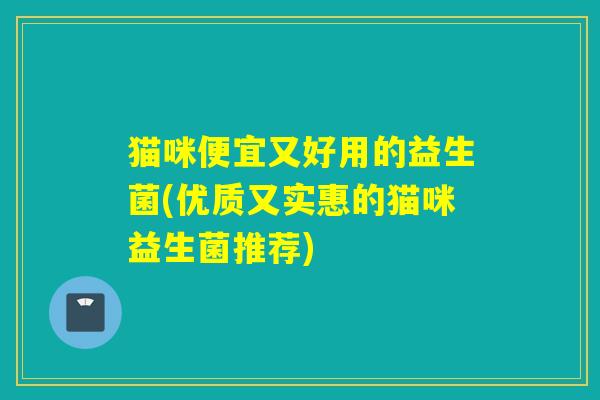 猫咪便宜又好用的益生菌(优质又实惠的猫咪益生菌推荐)