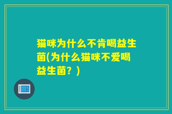 猫咪为什么不肯喝益生菌(为什么猫咪不爱喝益生菌？)