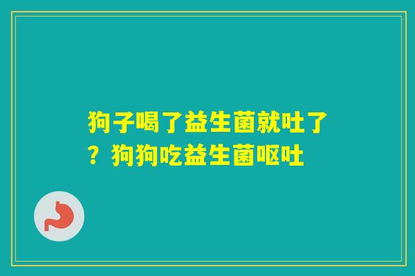 狗子喝了益生菌就吐了？狗狗吃益生菌