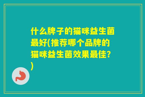 什么牌子的猫咪益生菌好(推荐哪个品牌的猫咪益生菌效果佳？)