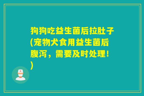 狗狗吃益生菌后拉肚子(宠物犬食用益生菌后，需要及时处理！)