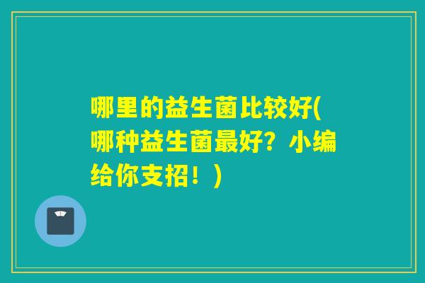 哪里的益生菌比较好(哪种益生菌好？小编给你支招！)