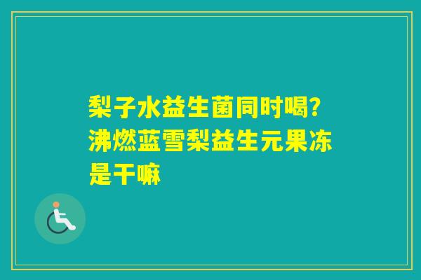 梨子水益生菌同时喝？沸燃蓝雪梨益生元果冻是干嘛