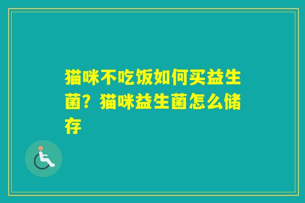 猫咪不吃饭如何买益生菌？猫咪益生菌怎么储存