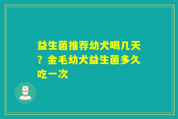 益生菌推荐幼犬喝几天？金毛幼犬益生菌多久吃一次