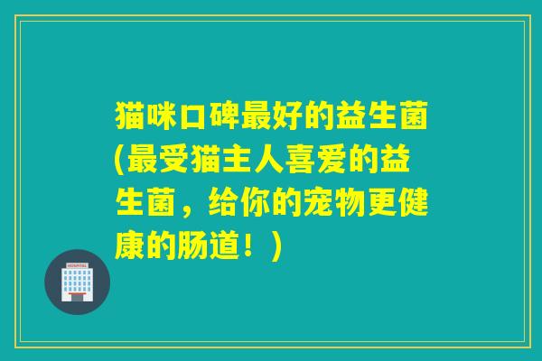 猫咪口碑好的益生菌(受猫主人喜爱的益生菌，给你的宠物更健康的肠道！)