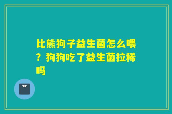 比熊狗子益生菌怎么喂？狗狗吃了益生菌拉稀吗