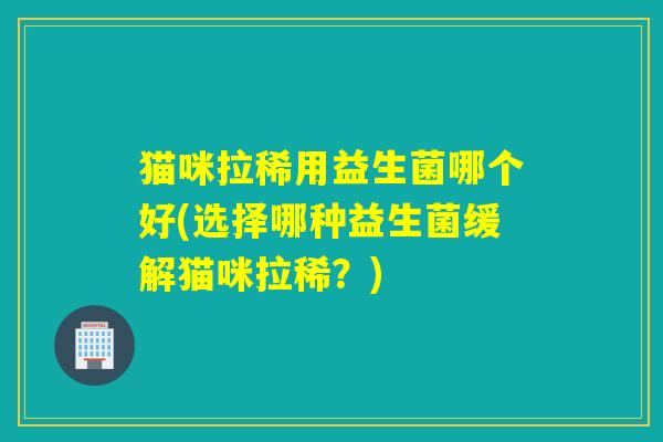 猫咪拉稀用益生菌哪个好(选择哪种益生菌缓解猫咪拉稀？)