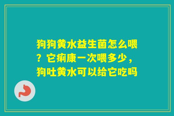 狗狗黄水益生菌怎么喂?它痢康一次喂多少,狗吐黄水可以给它吃吗 狗狗黄水益生菌怎么喂?它痢康一次喂多少,狗吐黄水可以给它吃吗