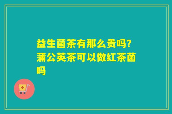 益生菌茶有那么贵吗？蒲公英茶可以做红茶菌吗
