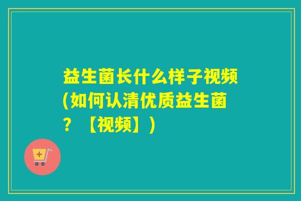 益生菌长什么样子视频(如何认清优质益生菌？【视频】)