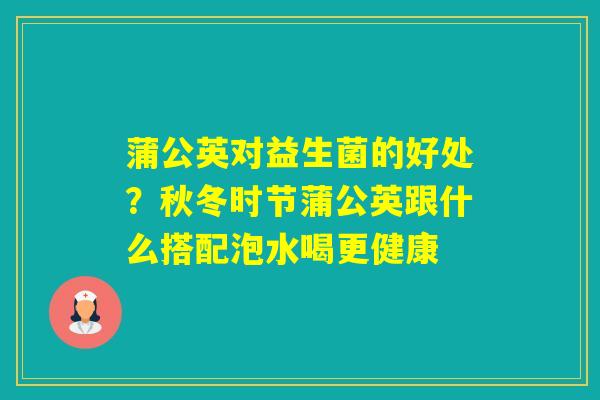 蒲公英对益生菌的好处？秋冬时节蒲公英跟什么搭配泡水喝更健康