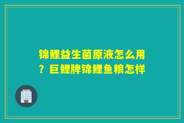 锦鲤益生菌原液怎么用?巨鲤牌锦鲤鱼粮怎样 锦鲤益生菌原液怎么用?巨鲤牌锦鲤鱼粮怎样