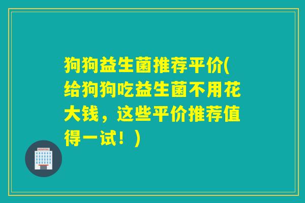 狗狗益生菌推荐平价(给狗狗吃益生菌不用花大钱，这些平价推荐值得一试！)