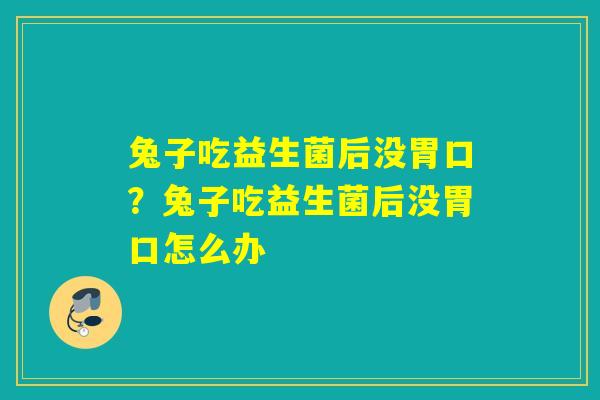 兔子吃益生菌后没胃口？兔子吃益生菌后没胃口怎么办