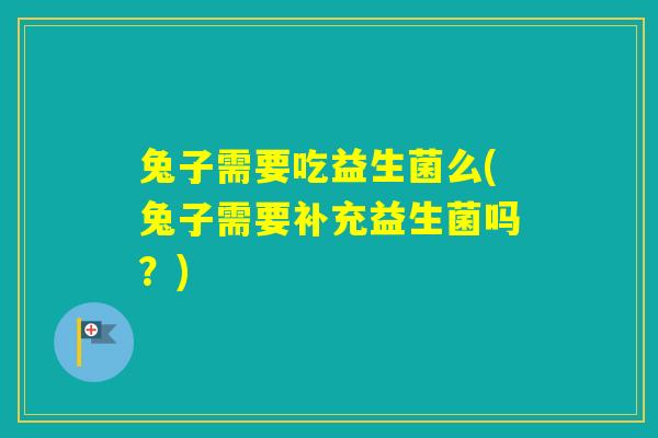 兔子需要吃益生菌么(兔子需要补充益生菌吗？)