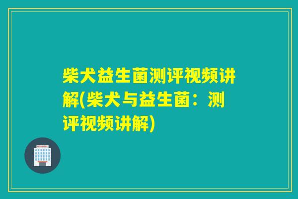 柴犬益生菌测评视频讲解(柴犬与益生菌：测评视频讲解)