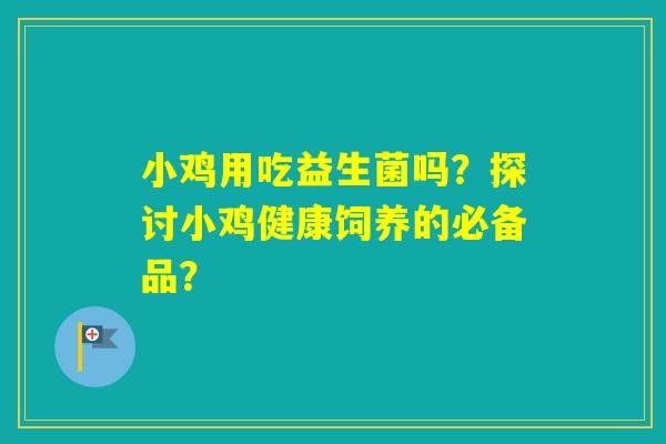 小鸡用吃益生菌吗？探讨小鸡健康饲养的必备品？