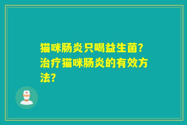 猫咪只喝益生菌？猫咪的有效方法？