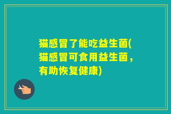 猫了能吃益生菌(猫可食用益生菌，有助恢复健康)