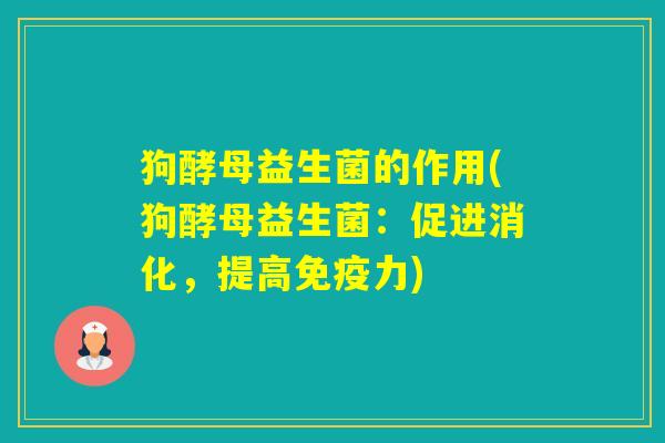 狗酵母益生菌的作用(狗酵母益生菌：促进消化，提高力)