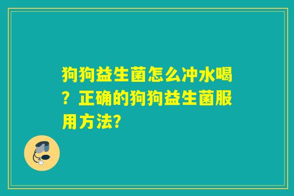 狗狗益生菌怎么冲水喝？正确的狗狗益生菌服用方法？