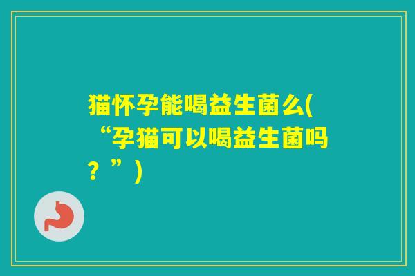 猫怀孕能喝益生菌么(“孕猫可以喝益生菌吗?”) 猫怀孕能喝益生菌么(“孕猫可以喝益生菌吗?”)