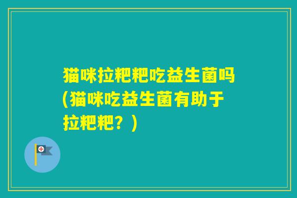 猫咪拉粑粑吃益生菌吗(猫咪吃益生菌有助于拉粑粑？)