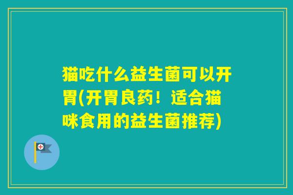 猫吃什么益生菌可以开胃(开胃良药！适合猫咪食用的益生菌推荐)