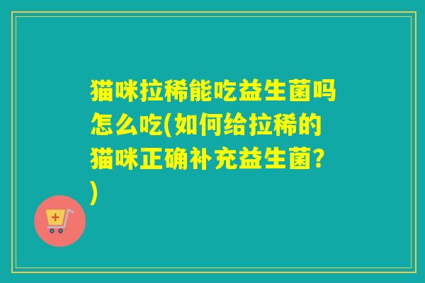 猫咪拉稀能吃益生菌吗怎么吃(如何给拉稀的猫咪正确补充益生菌？)