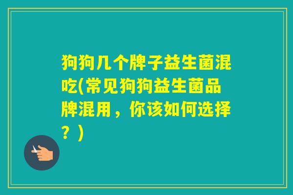 狗狗几个牌子益生菌混吃(常见狗狗益生菌品牌混用，你该如何选择？)