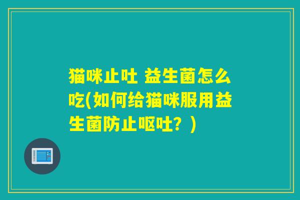 猫咪止吐 益生菌怎么吃(如何给猫咪服用益生菌防止？)