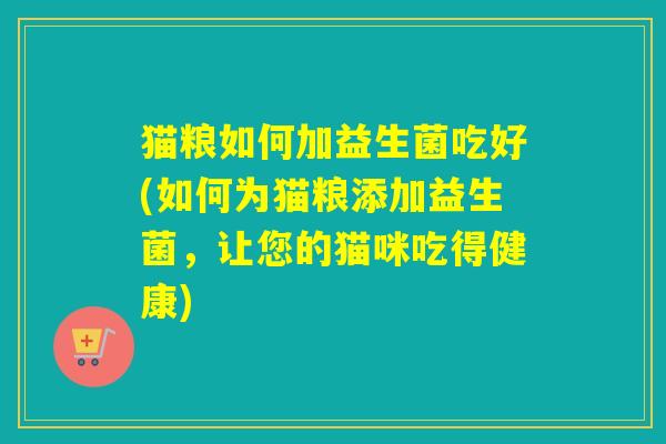 猫粮如何加益生菌吃好(如何为猫粮添加益生菌，让您的猫咪吃得健康)