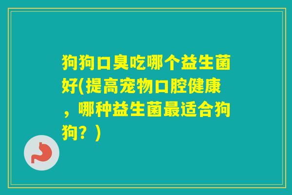 狗狗吃哪个益生菌好(提高宠物口腔健康，哪种益生菌适合狗狗？)