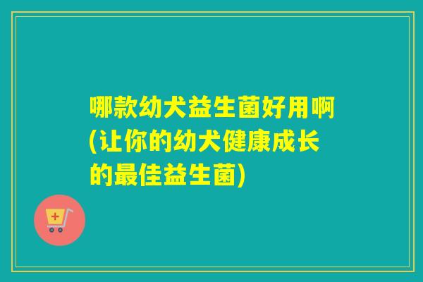 哪款幼犬益生菌好用啊(让你的幼犬健康成长的佳益生菌)