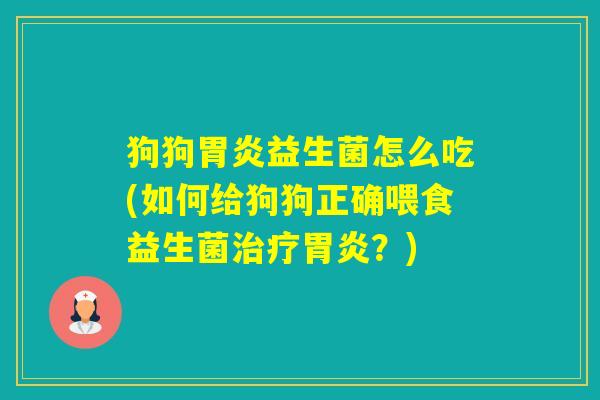 狗狗益生菌怎么吃(如何给狗狗正确喂食益生菌？)