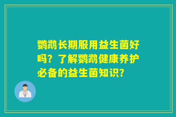 鹦鹉长期服用益生菌好吗？了解鹦鹉健康养护必备的益生菌知识？