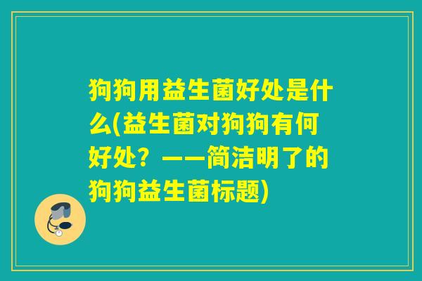 狗狗用益生菌好处是什么(益生菌对狗狗有何好处？——简洁明了的狗狗益生菌标题)