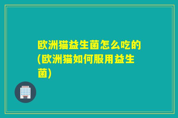 欧洲猫益生菌怎么吃的(欧洲猫如何服用益生菌) 欧洲猫益生菌怎么吃的(欧洲猫如何服用益生菌)