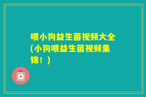 喂小狗益生菌视频大全(小狗喂益生菌视频集锦！)